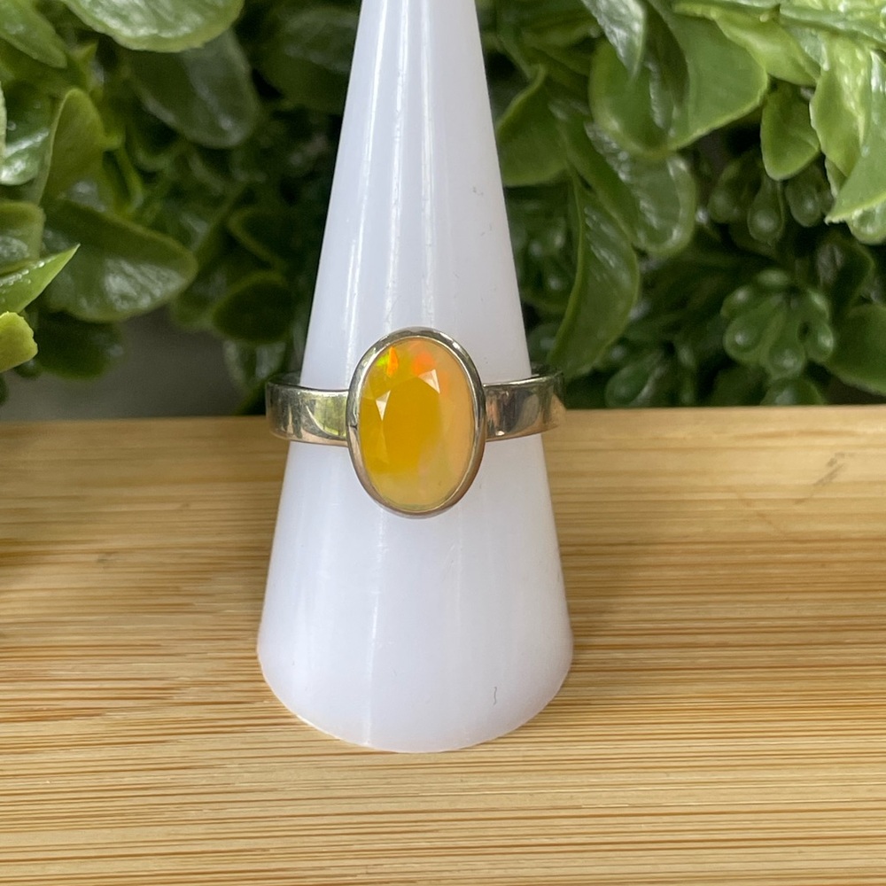 Genuine Ethiopian Opal, Sterling Silver, Size 8.5